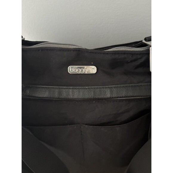 Baggallini Tote Bag Womens Black Nylon Zipper Shoulder Work Travel Shopper Large - Picture 4 of 14